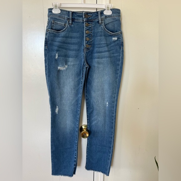 Kut Women's Blue Distressed Jeans - Picture 1 of 10